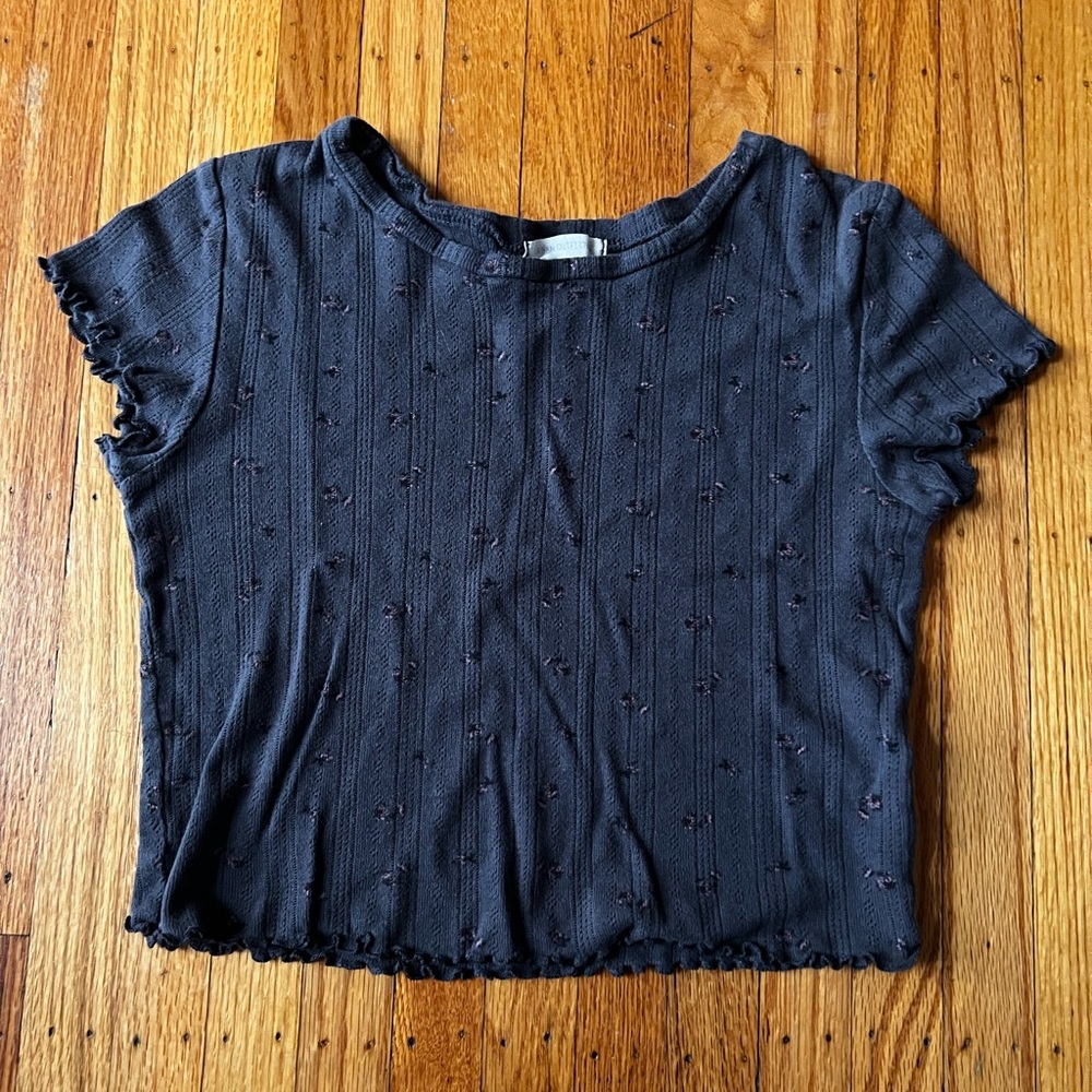 Cropped floral t-shirt